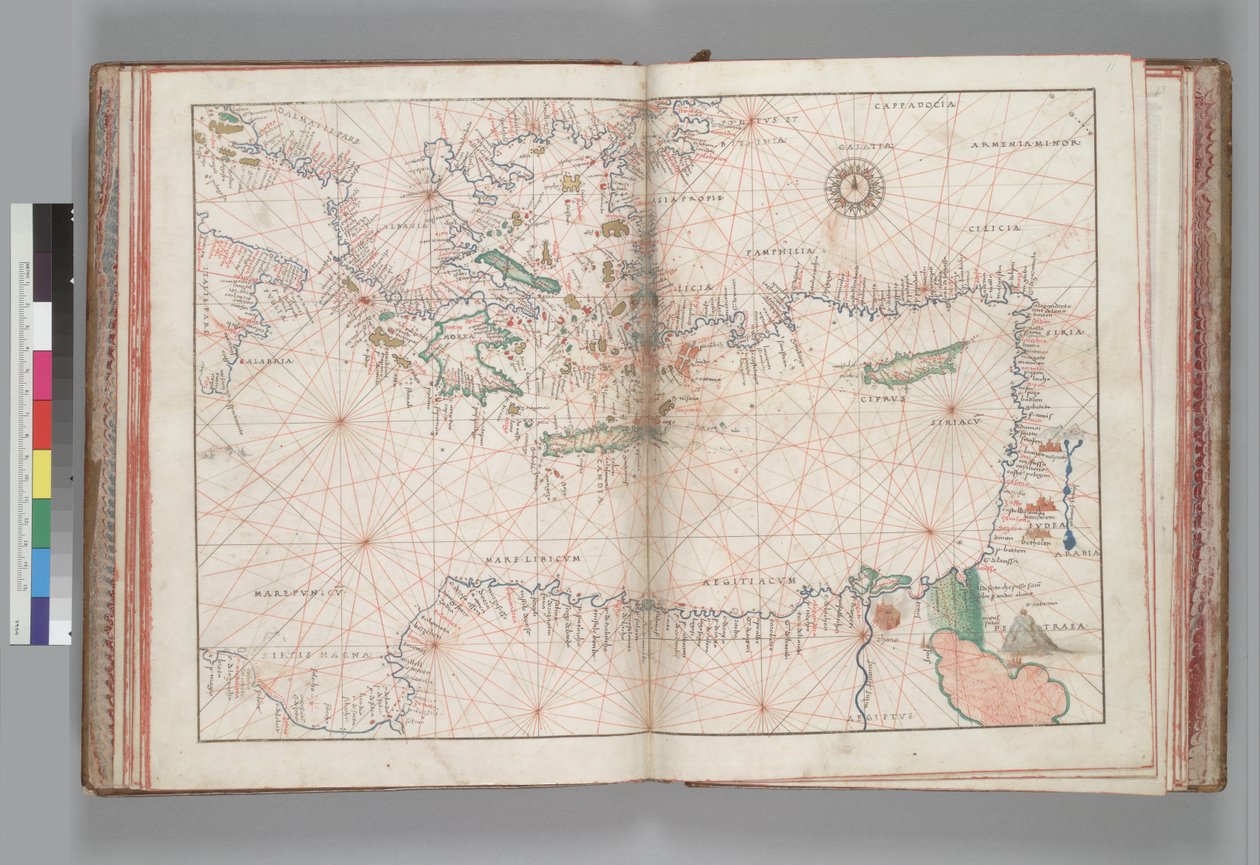 东地中海和爱琴海。 Battista Agnese，PORTOLAN ATLAS（意大利约1550年） 作者 巴蒂斯塔·阿格尼斯