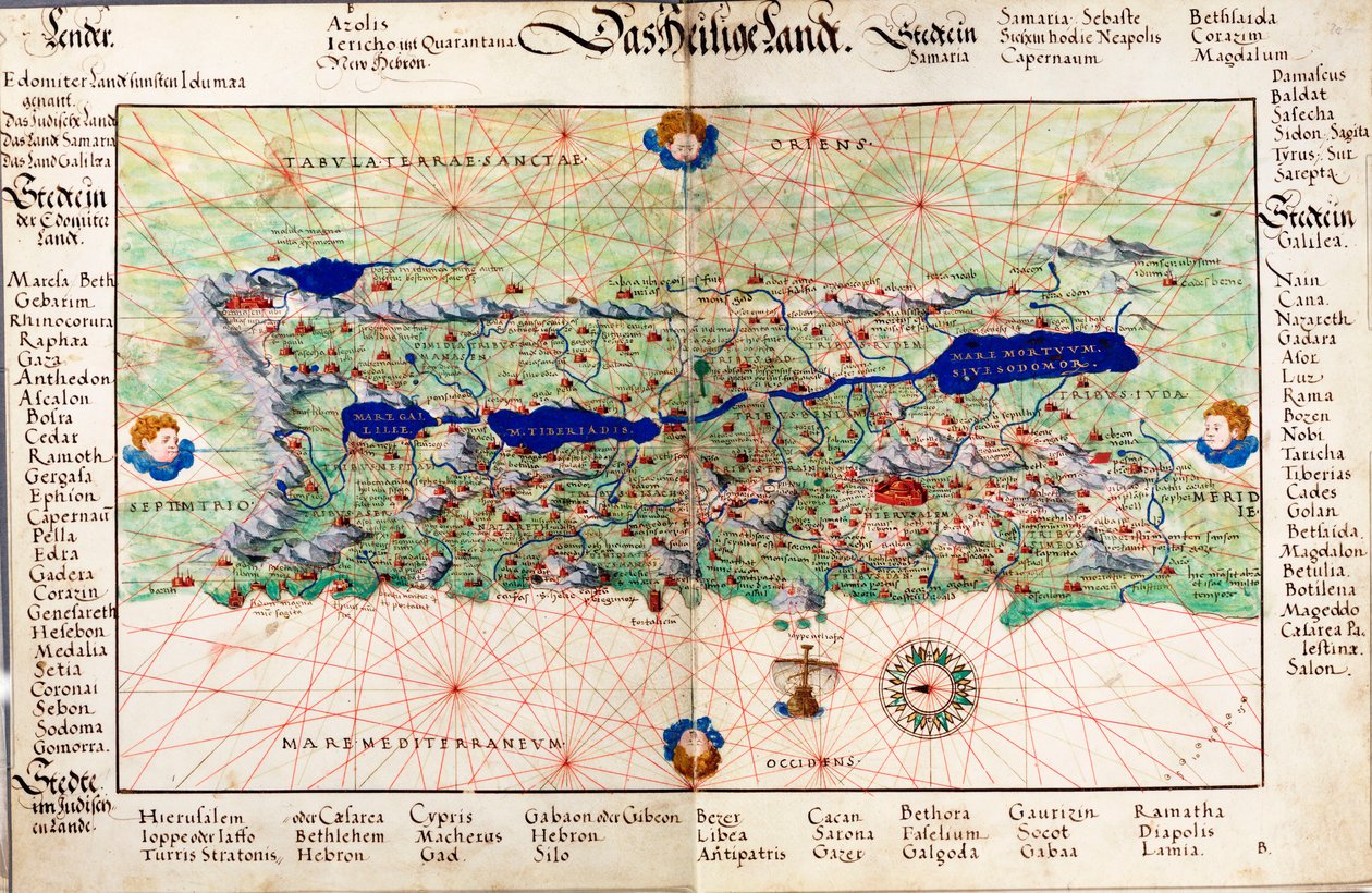 圣地 "地图 1554 年 [译注：圣地］ 作者 巴蒂斯塔·阿格尼斯