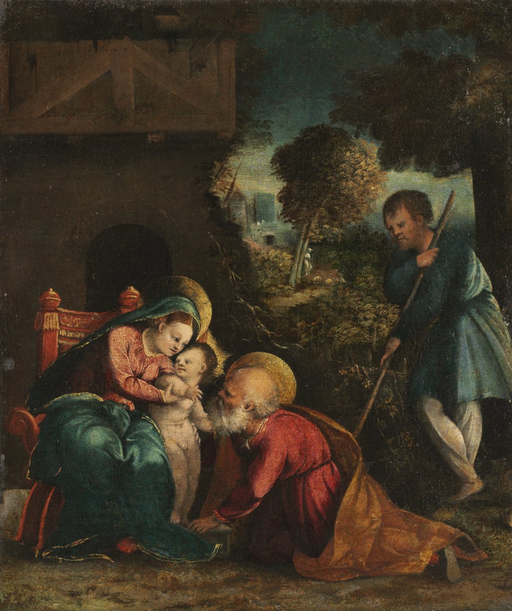 牧羊人的神圣家庭 作者 巴蒂斯塔·多西（Battista Dossi）