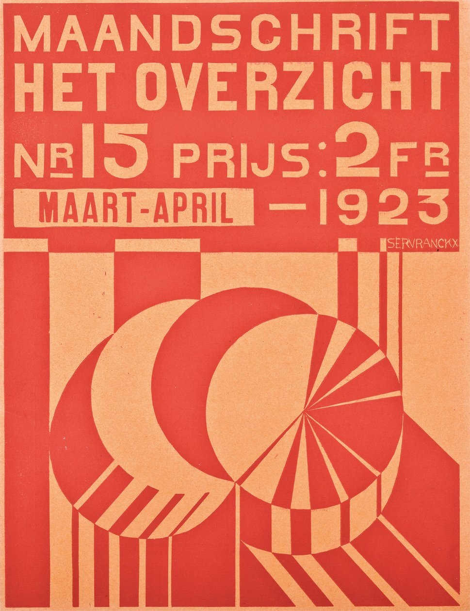1923年3月至4月发行的杂志“ Hetoverzicht”的封面，1923年 作者 比利时学校