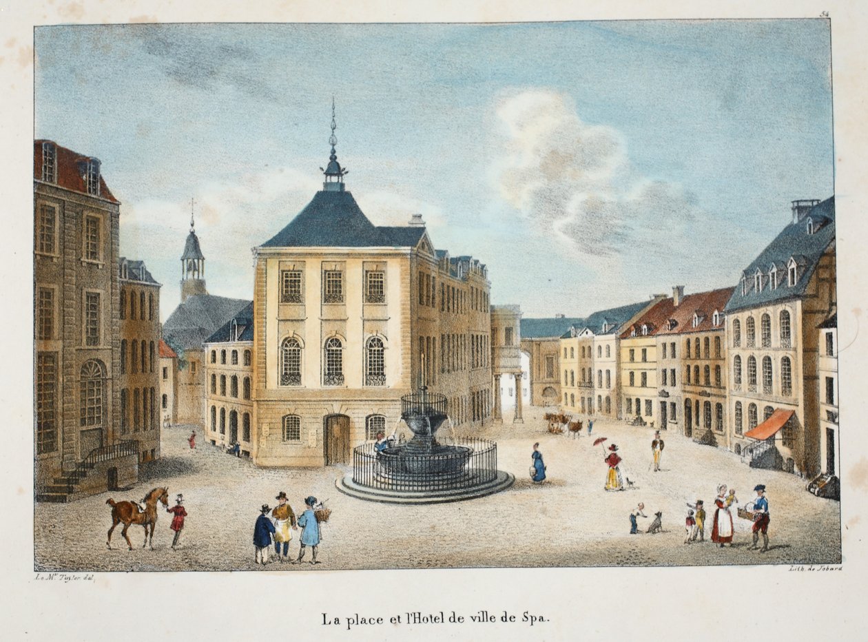 The Place和the Town Hall of Spa，c.1895（photochrom） 作者 比利时学校