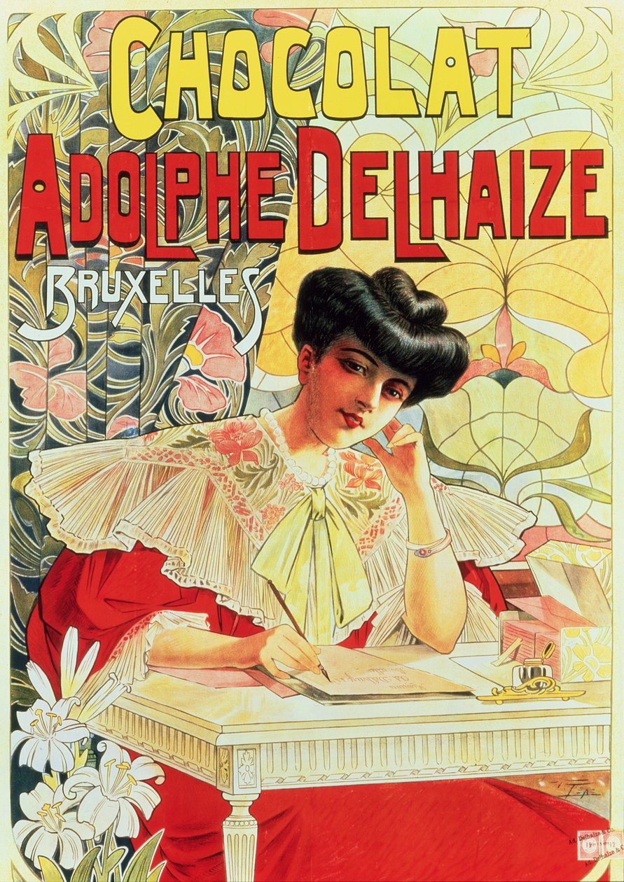海报广告Adolphe Delhaize Chocolate，c.1900 作者 比利时学校
