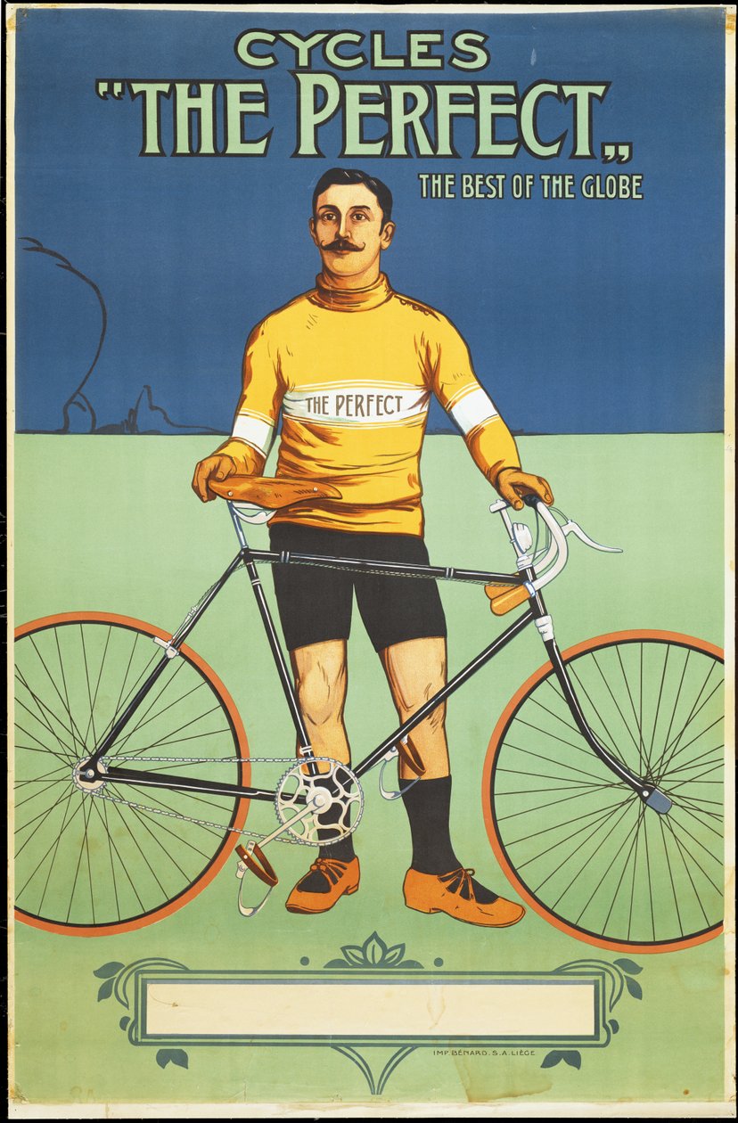 海报广告The Perfect bicycle，1895 作者 比利时学校