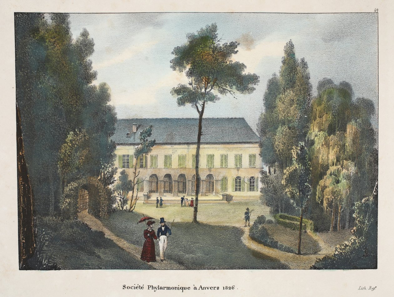 1826年安特卫普的Phylarmonic Society，c.1895（photochrom） 作者 比利时学校