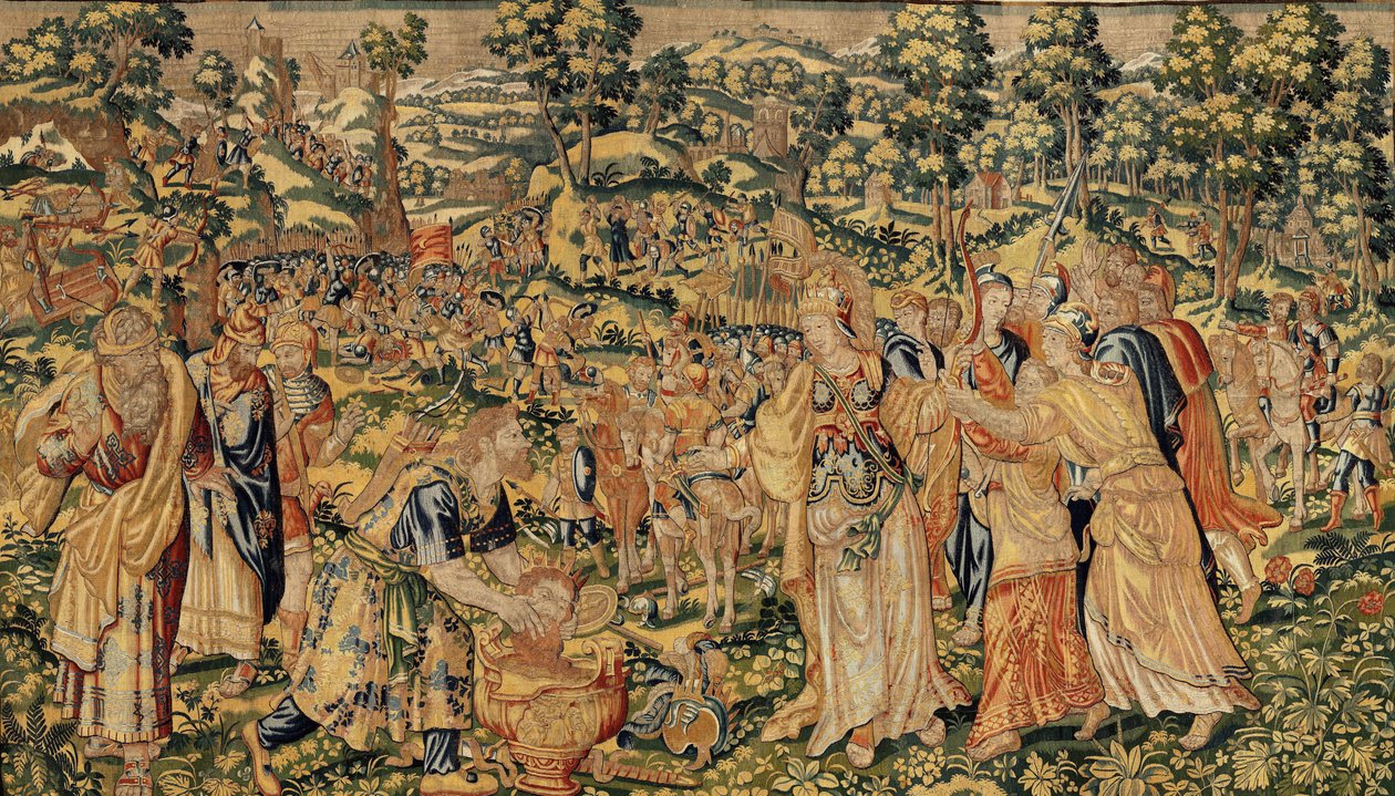 居鲁士二世大帝的故事，c.1590（挂毯） 作者 比利时学校