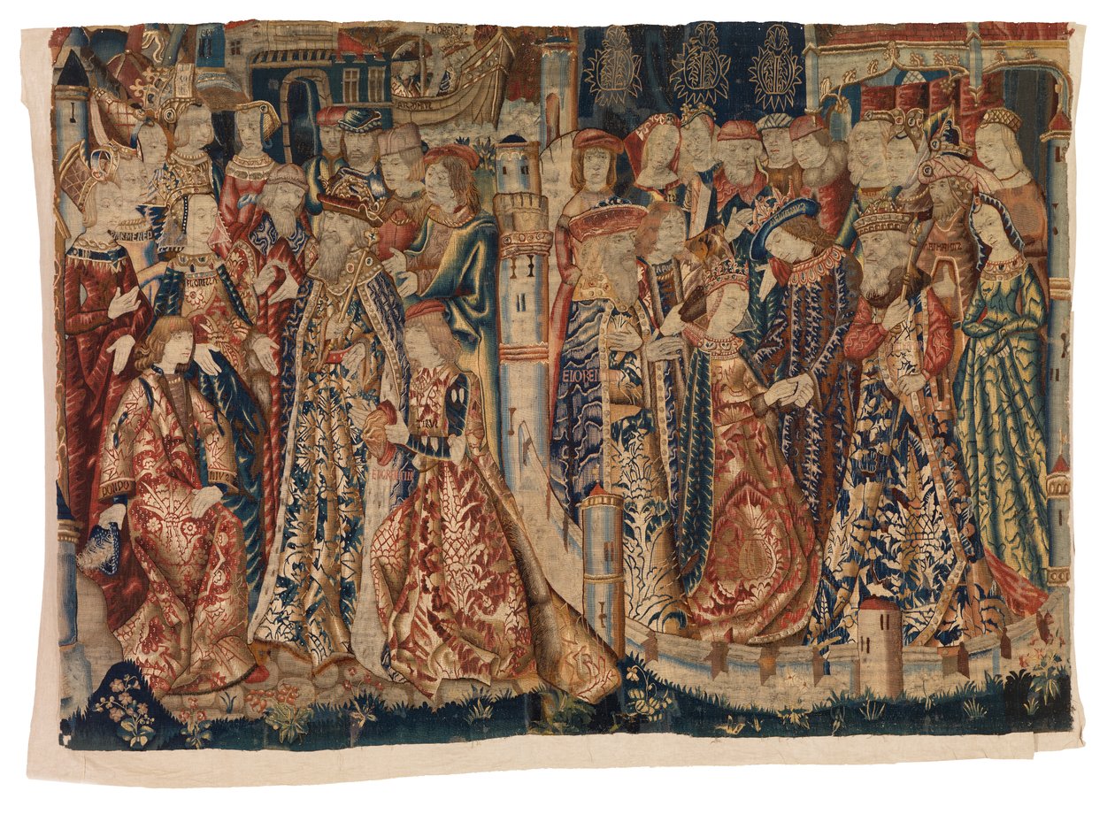 挂毯，订婚和婚姻“Les Fiancailles et le Marie de Marie de Bourgogne et de Maximilien”，来自图尔奈或布鲁塞尔 作者 比利时学校