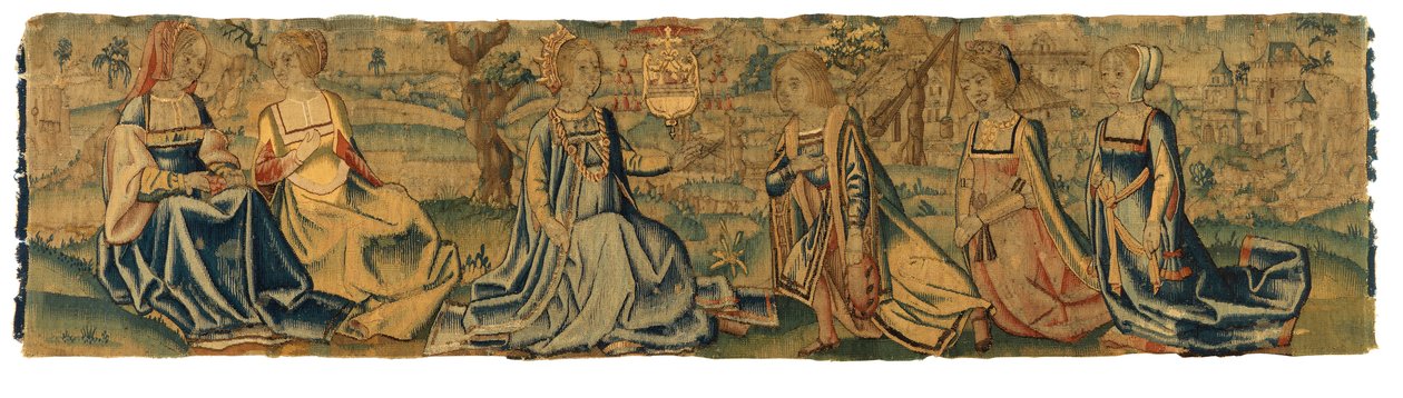 挂毯《公主和她的求婚者》，可能来自布鲁塞尔（羊毛和丝绸） 作者 比利时学校