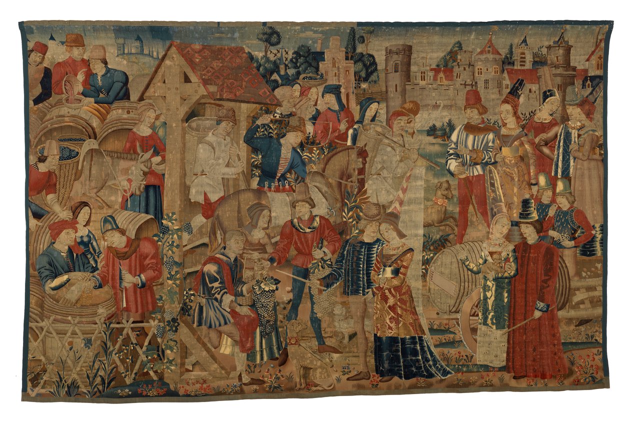 描绘复古者的挂毯，来自图尔奈，c.1460-70（羊毛） 作者 比利时学校