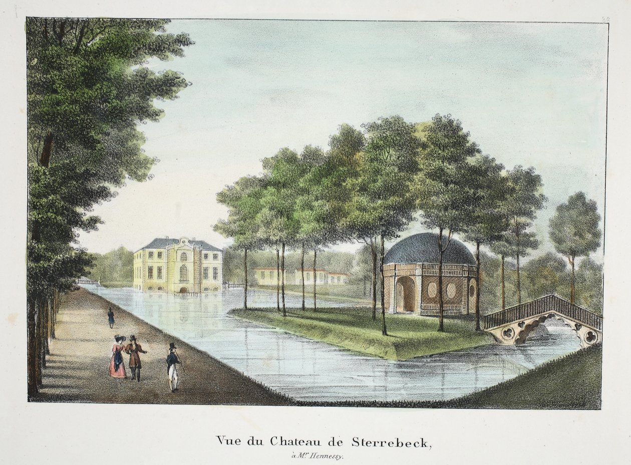 Sterrebeck城堡的视图，c.1895（photochrom） 作者 比利时学校