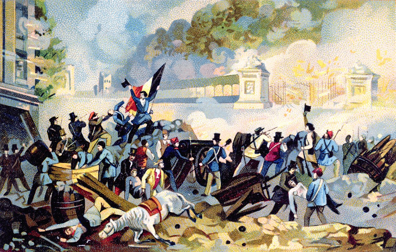 1830年10月23日，在荷兰入侵比利时，瓦隆人志愿者试图重新控制 作者 比利时学校