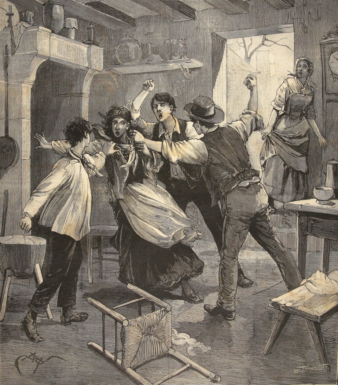 一位母亲在1891年8月9日的“Le Petit Parisien”中被她的孩子们杀害 作者 Beltrand和Clair Guyot，E。Dete