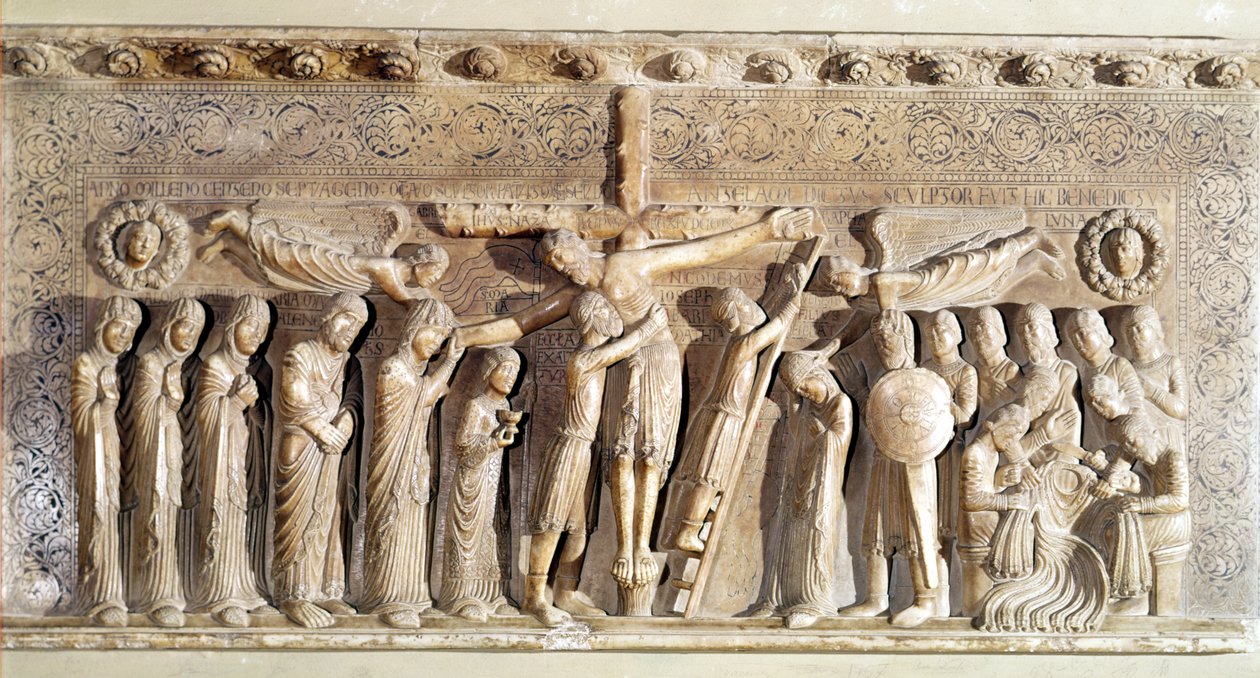 描绘沉积的救济小组，1178（大理石） 作者 Benedetto Antelami