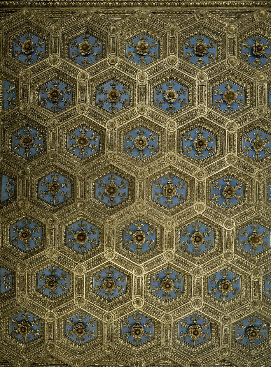 Sala dei Gigli的天花板装饰 作者 贝内代托·达·马亚诺