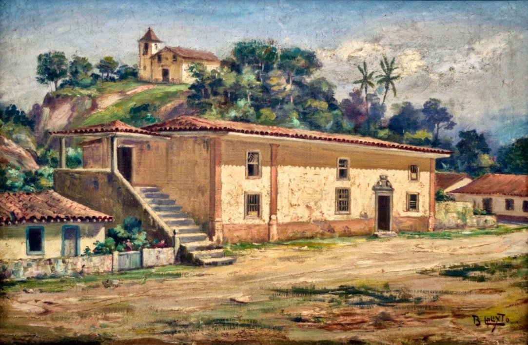 火车的房子和圣卡塔琳娜教堂 作者 贝尼迪托·卡利克斯托（Benedito Calixto）