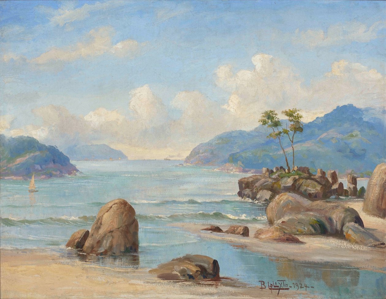 Benedito Calixto - Canto de praia (Baixada santista)，新南威尔士州，1924 年 作者 贝尼迪托·卡利克斯托（Benedito Calixto）