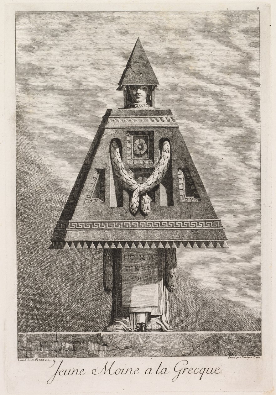 希腊化装舞会：1771年，年轻的希腊和尚板9。 作者 贝尼尼奥·博西