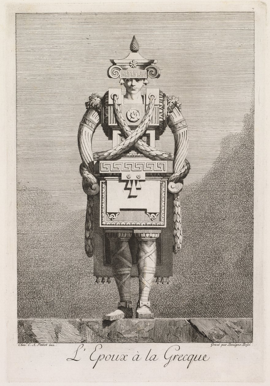 希腊化装舞会：LEpouxàla Grecque板7号，1771年。 作者 贝尼尼奥·博西