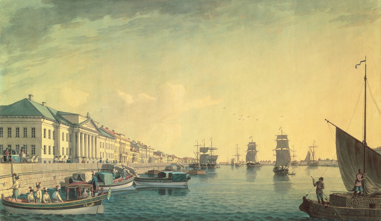 参议院的英国堤防，1801年（wc和墨水） 作者 本杰明·帕特森