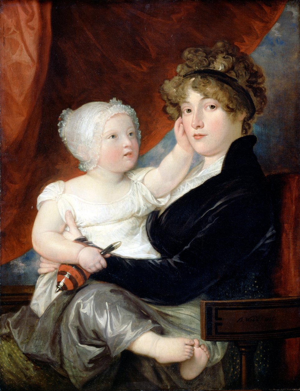 Benjamin West II夫人和她的儿子Benjamin West III 作者 本杰明·韦斯特