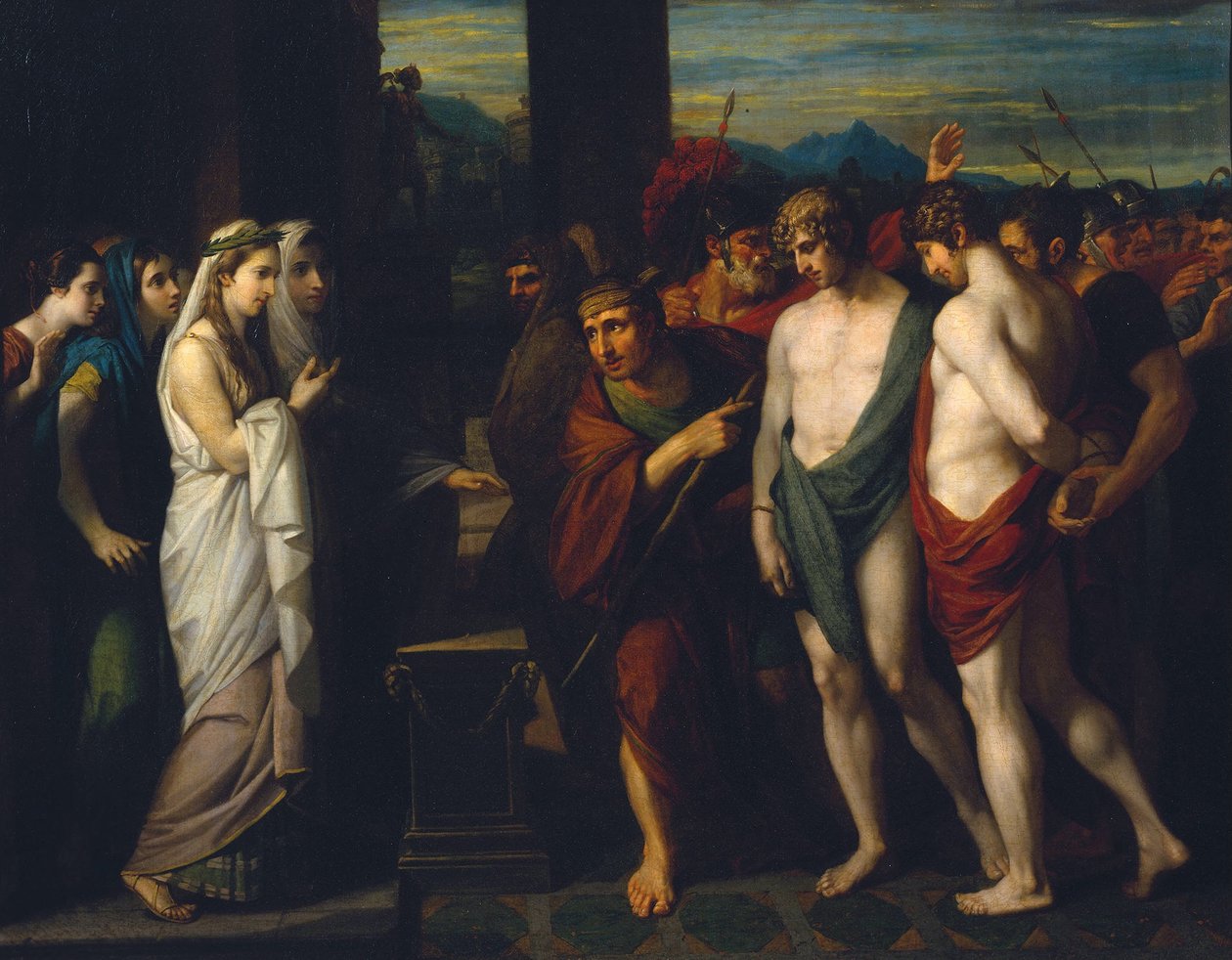 在Iphigenia之前，Pylades和Orestes带来了受害者 作者 本杰明·韦斯特