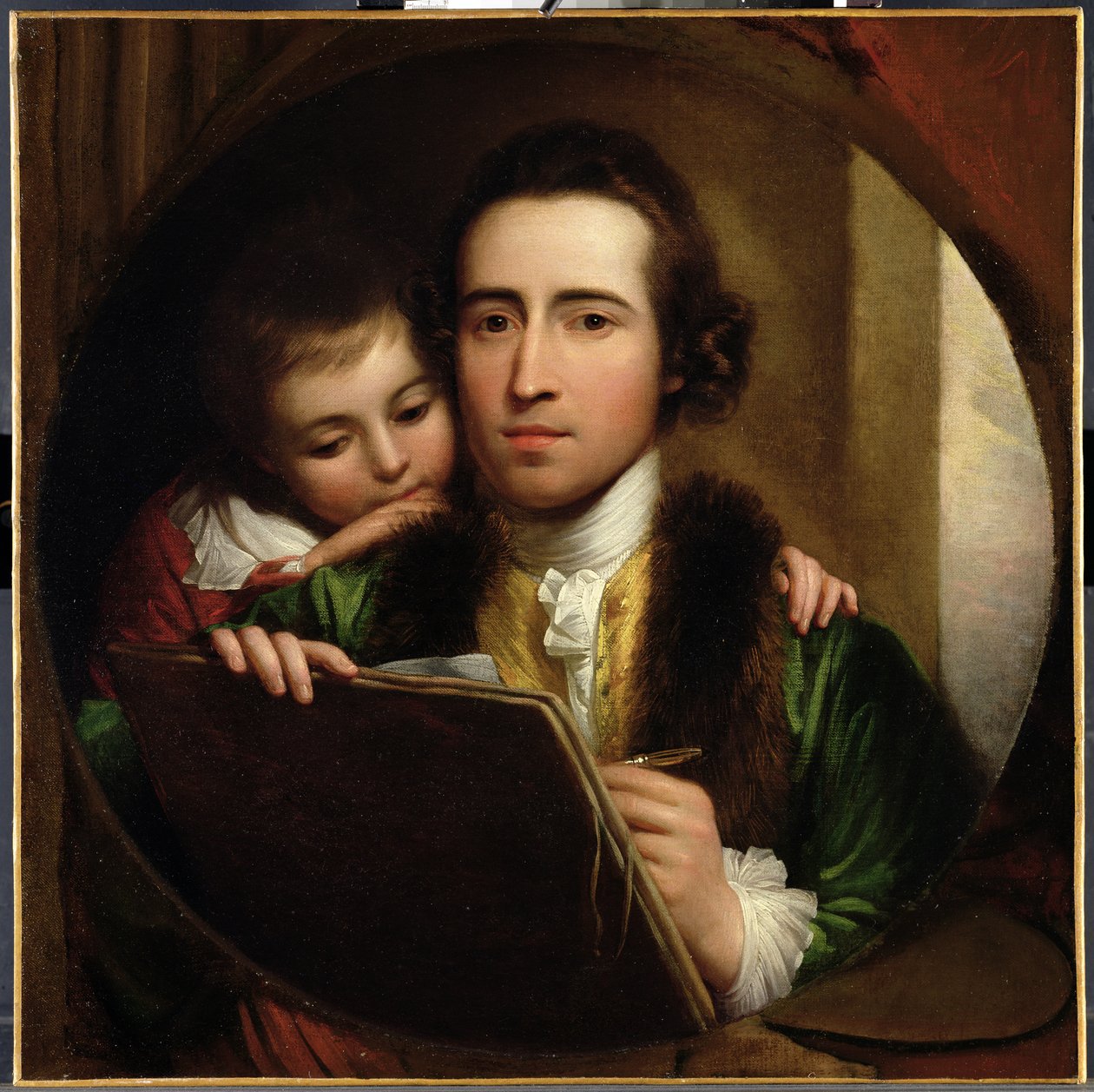 艺术家和他的儿子Raphael，c.1773 作者 本杰明·韦斯特