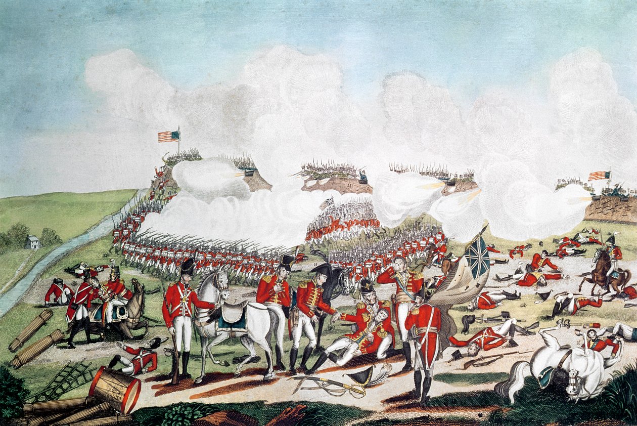 1815年1月8日，新奥尔良战役和普林赛姆少将之死，由Joseph Yeager（c.1792-1859）镌刻于1817年（手工雕刻） 作者 本杰明·韦斯特