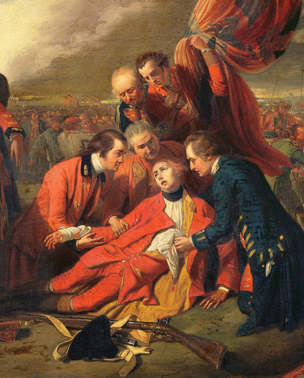 沃尔夫将军死亡1727-59，c.1771石油面板细节153197 作者 本杰明·韦斯特