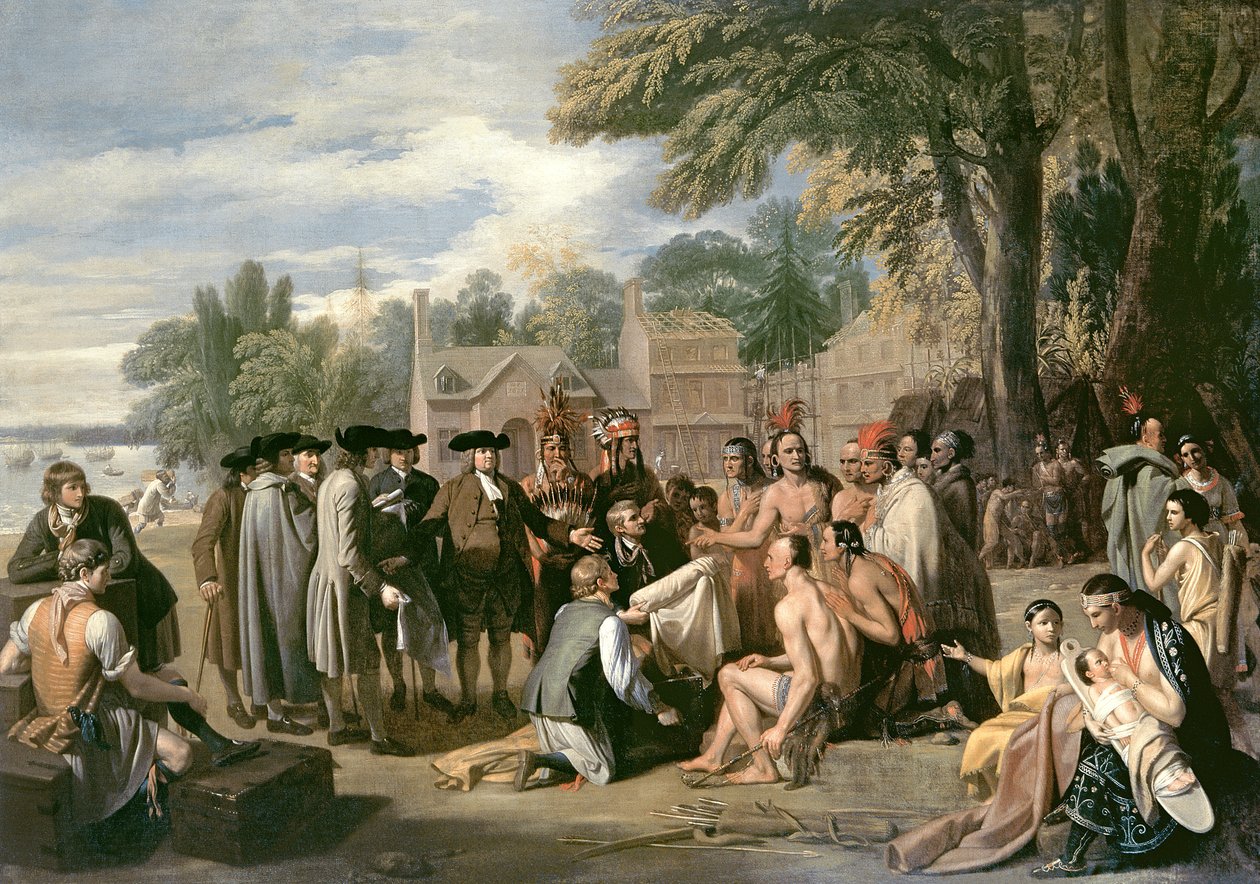 威廉·佩恩于1683年11月与印第安人达成的条约，1771-72 作者 本杰明·韦斯特
