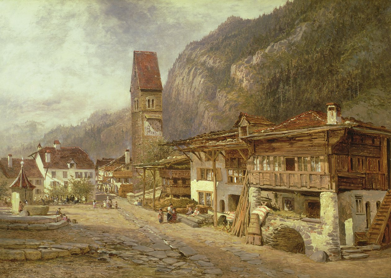 Unterseen，因特拉肯：瑞士的秋天，1878年 作者 本杰明·威廉姆斯（Benjamin Williams）领导人