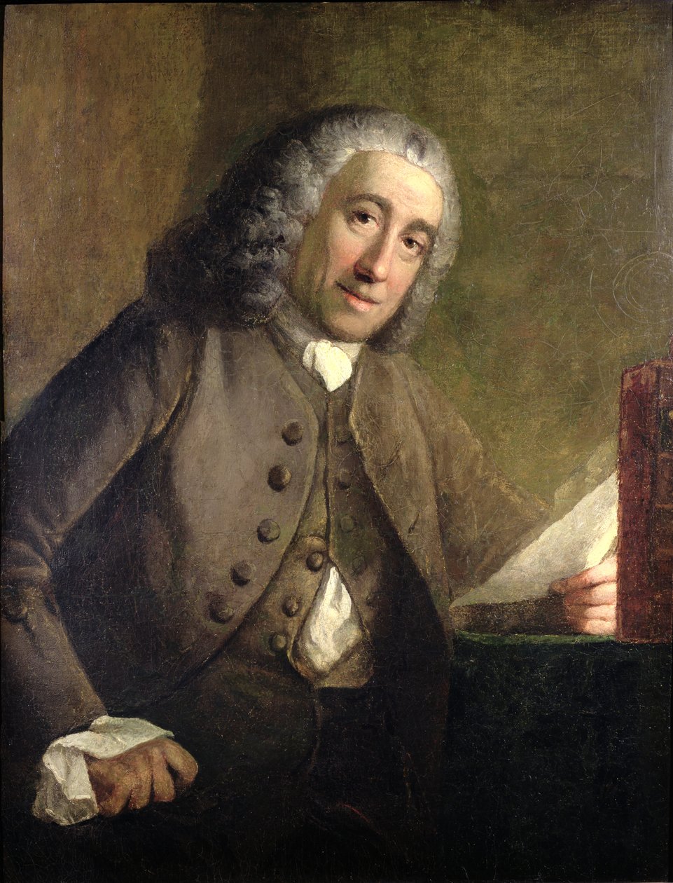 Francis Fauquier的肖像，（c.1704-68）弗吉尼亚州副州长在美国殖民地，c.1757 作者 本杰明·威尔逊