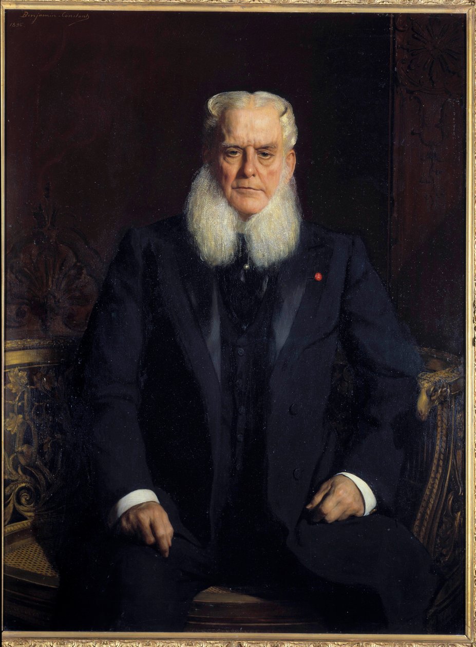 Alfred Chauchard（1821-1909）的肖像，卢浮宫商店的创始人，收藏家，国家博物馆的捐赠者。 Jean Joseph (Jean-Joseph) Constant 的绘画作品来自 Benjamin Constant (Benjamin-Constant) (1845-1902)。 1896 太阳。 1,3x0,96 m 巴黎，奥尔萨博物馆 作者 本杰明·康斯坦斯