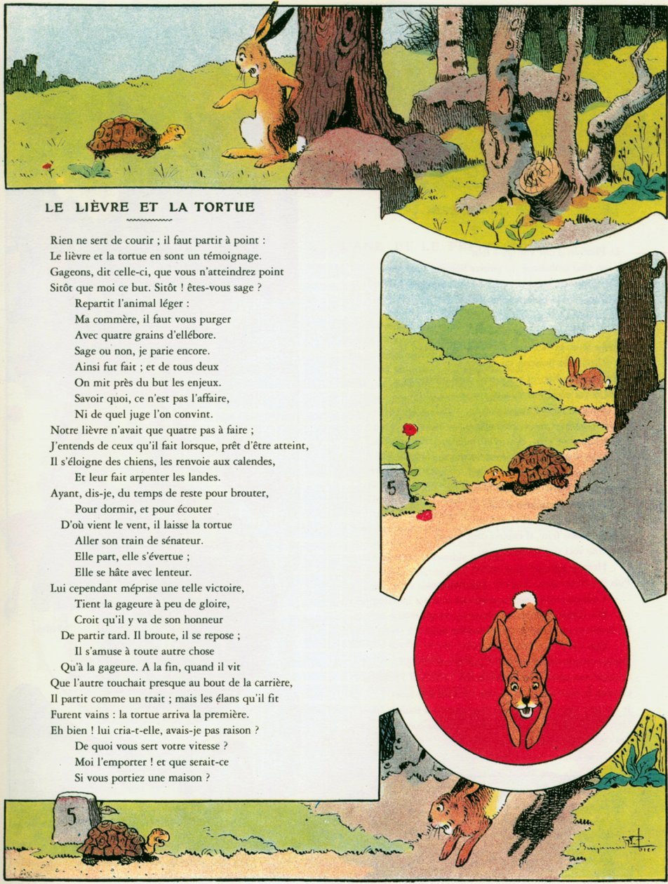 The Hare and the Tortoise, illustration from 