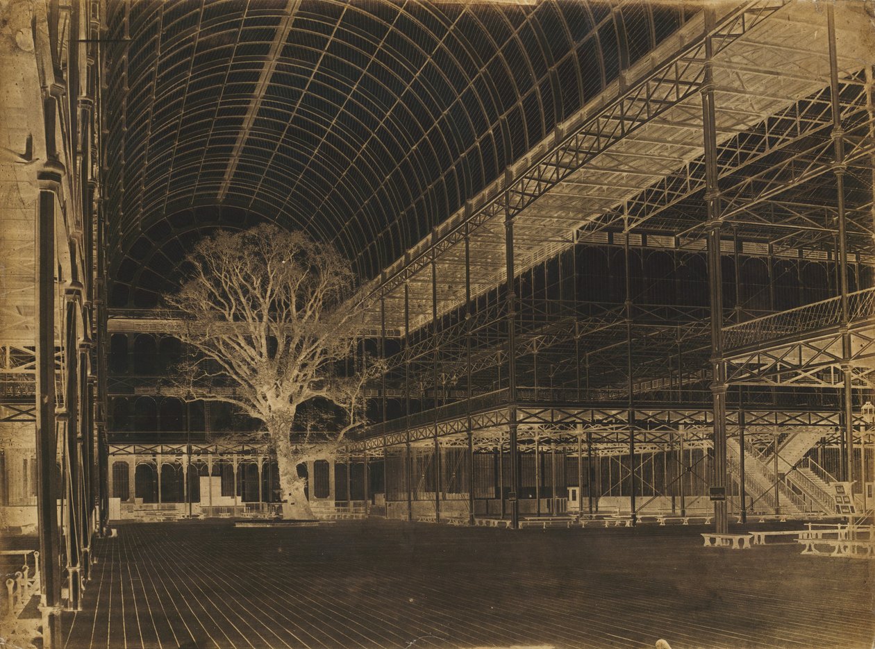 水晶宫，海德公园，中庭，1852年。 作者 本杰明·布雷克内尔·特纳