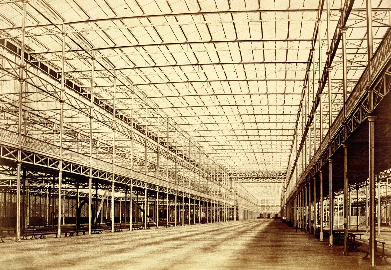 1852年3月海德公园水晶宫的教堂中殿（蛋白印刷品来自calotype negative） 作者 本杰明·布雷克内尔·特纳