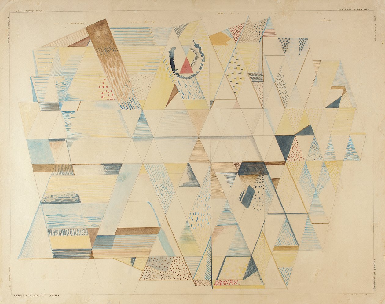 未来主义花园，1937年（纸上水彩） 作者 本杰明·柏林