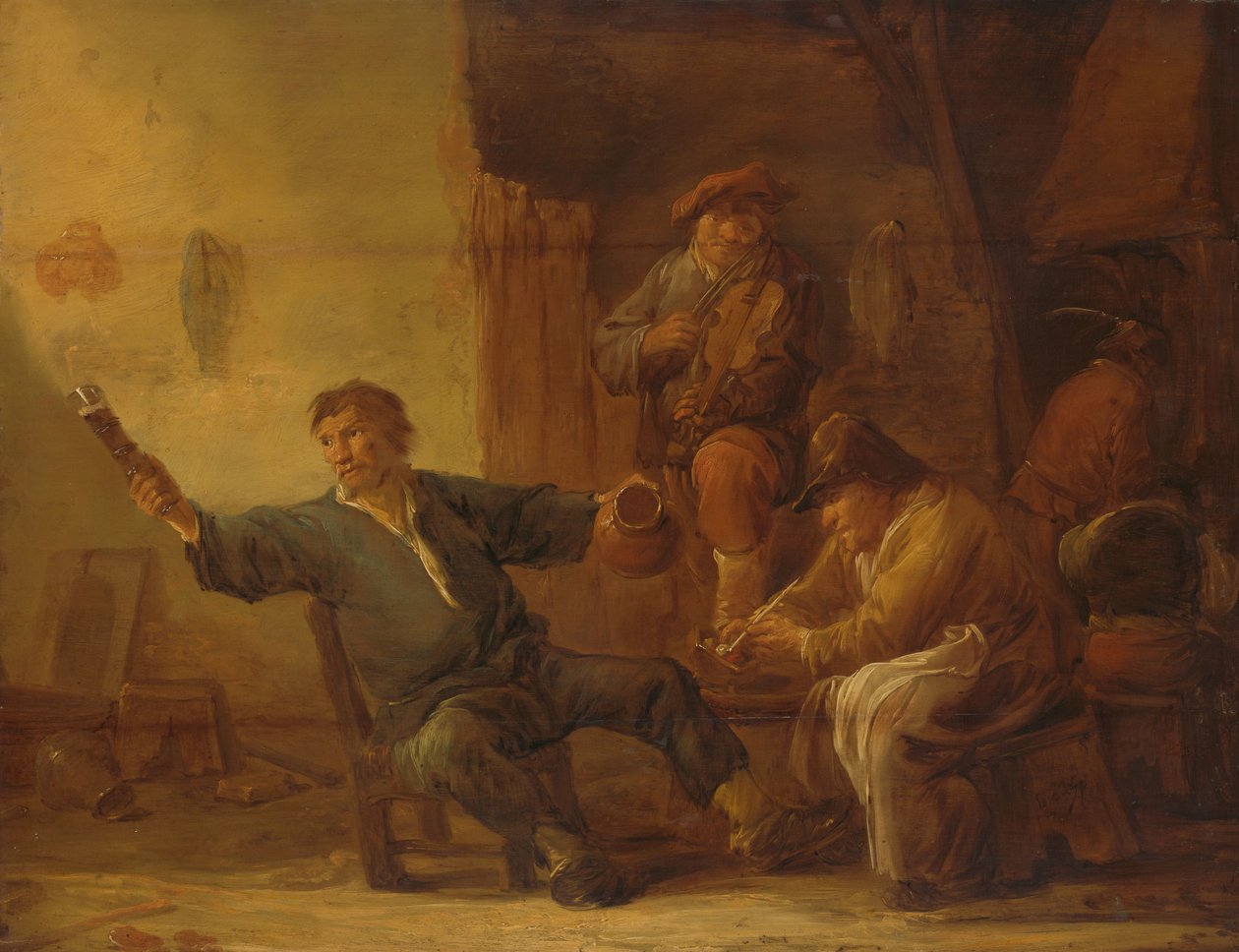 农民小屋内部 作者 本杰明 Gerritsz Cuyp