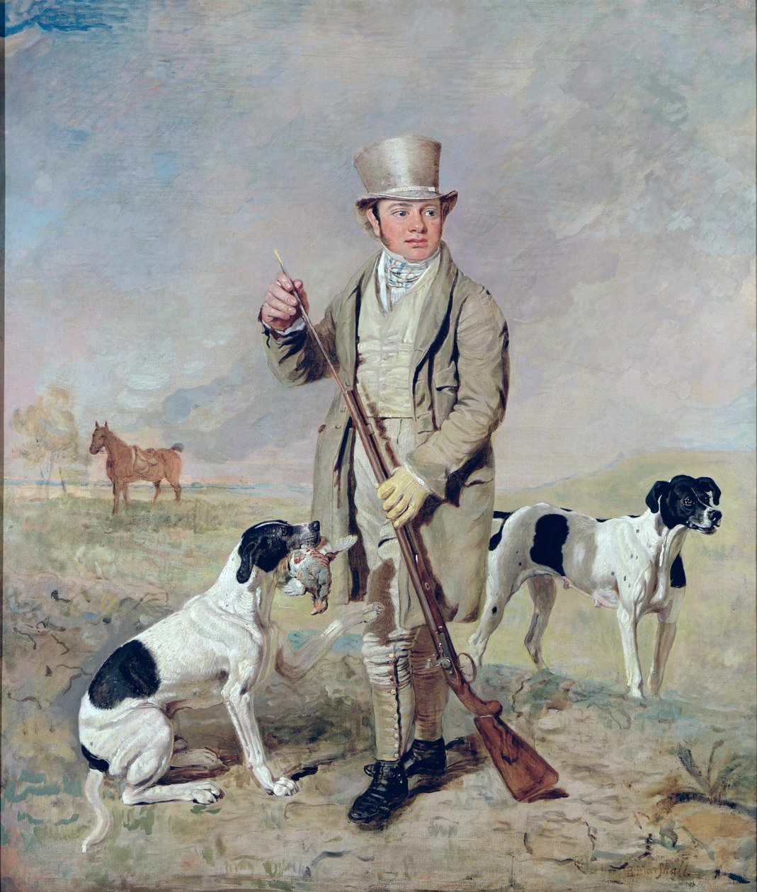 理查德·普林斯（Richard Prince）和达蒙（Damon），已故梅利什（Mellish）上校的指针（画布上的油） 作者 本杰明·马歇尔