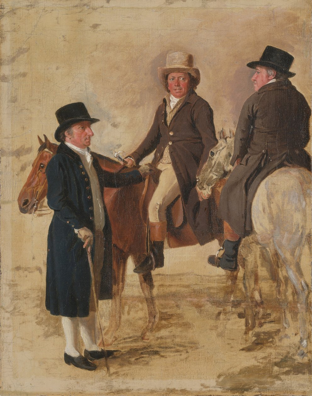 纽马克特的三块草皮，约摄于1804年：约翰·希尔顿，画布法官 作者 本杰明·马歇尔