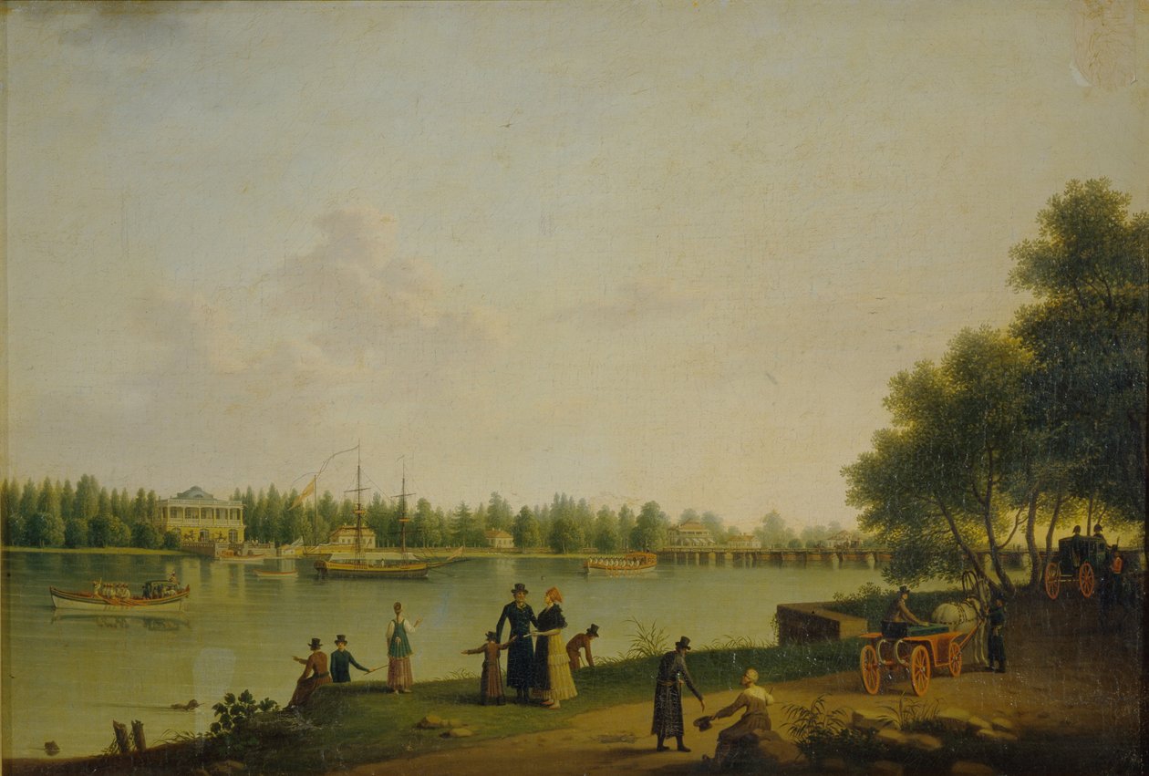 斯特罗加诺夫亲王大堡在圣彼得堡附近的景色，1804年 作者 本杰明·帕特森（Benjamin Paterssen）