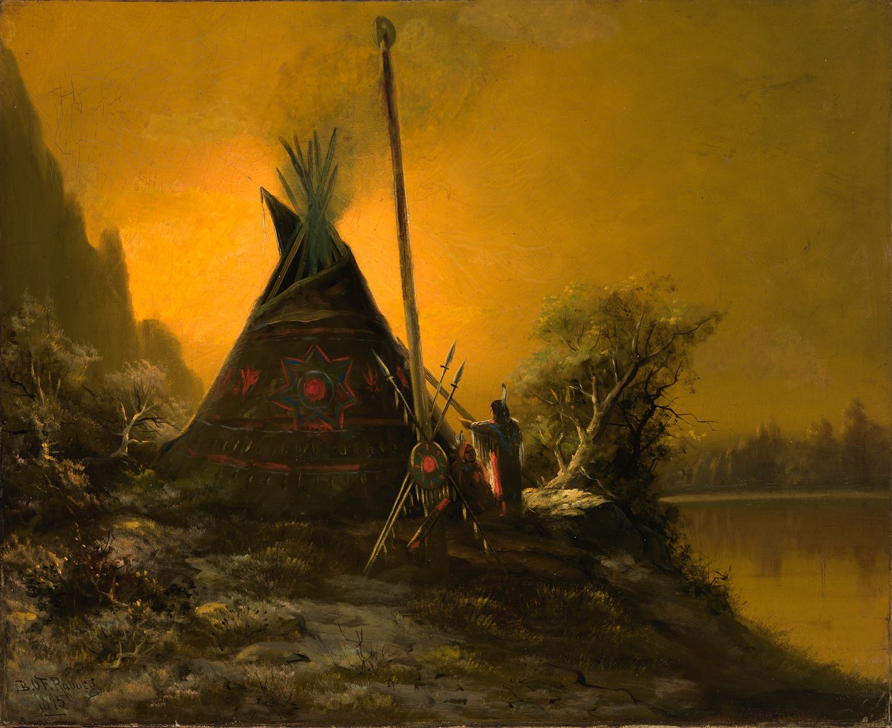 印度Tipi的夜景，1895年。 作者 本杰明·拉博格
