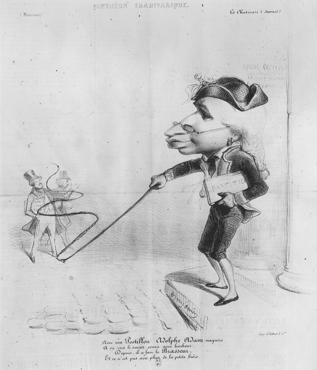 Adolphe Adam（1803-56）的漫画，来自Pantheon Charivarique 作者 本杰明·鲁博