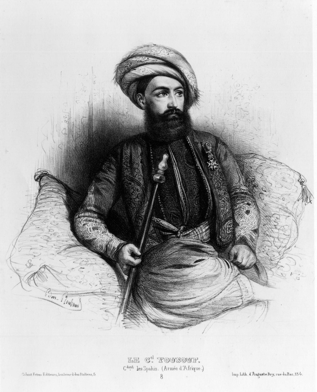 Giuseppe Vantini（或Vaniti），被称为优素福或优素福（1809-1866），斯帕希（非洲军队）指挥官（绘图） 作者 本杰明·鲁博