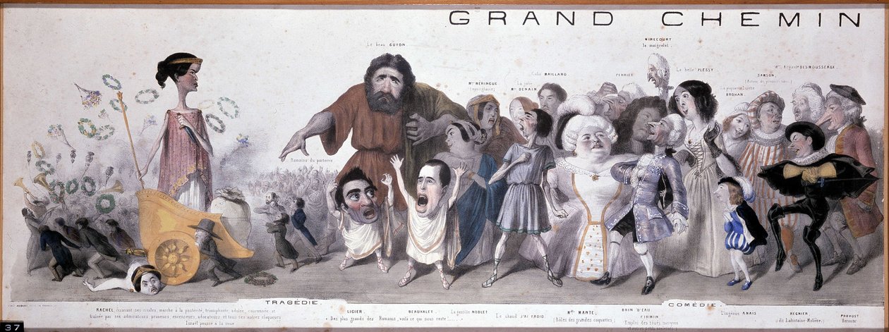 Le Grand chemin de la后代：悲剧和喜剧的表现——Benjamin Roubaud的平版印刷，Maison de Balzac，巴黎 作者 本杰明·鲁博