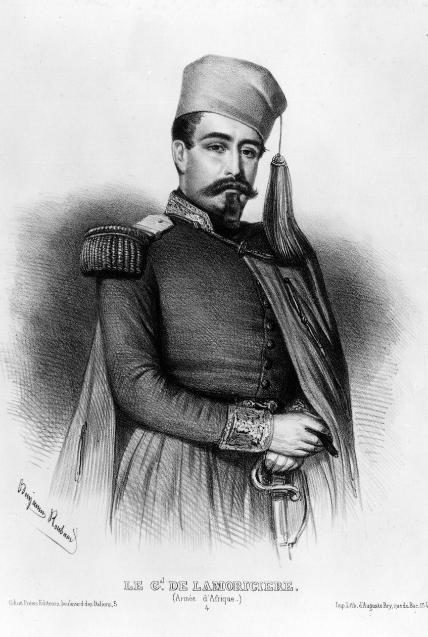 Louis Jucault de Lamoriciere (1806-1865) 的肖像，法国将军（绘画） 作者 本杰明·鲁博