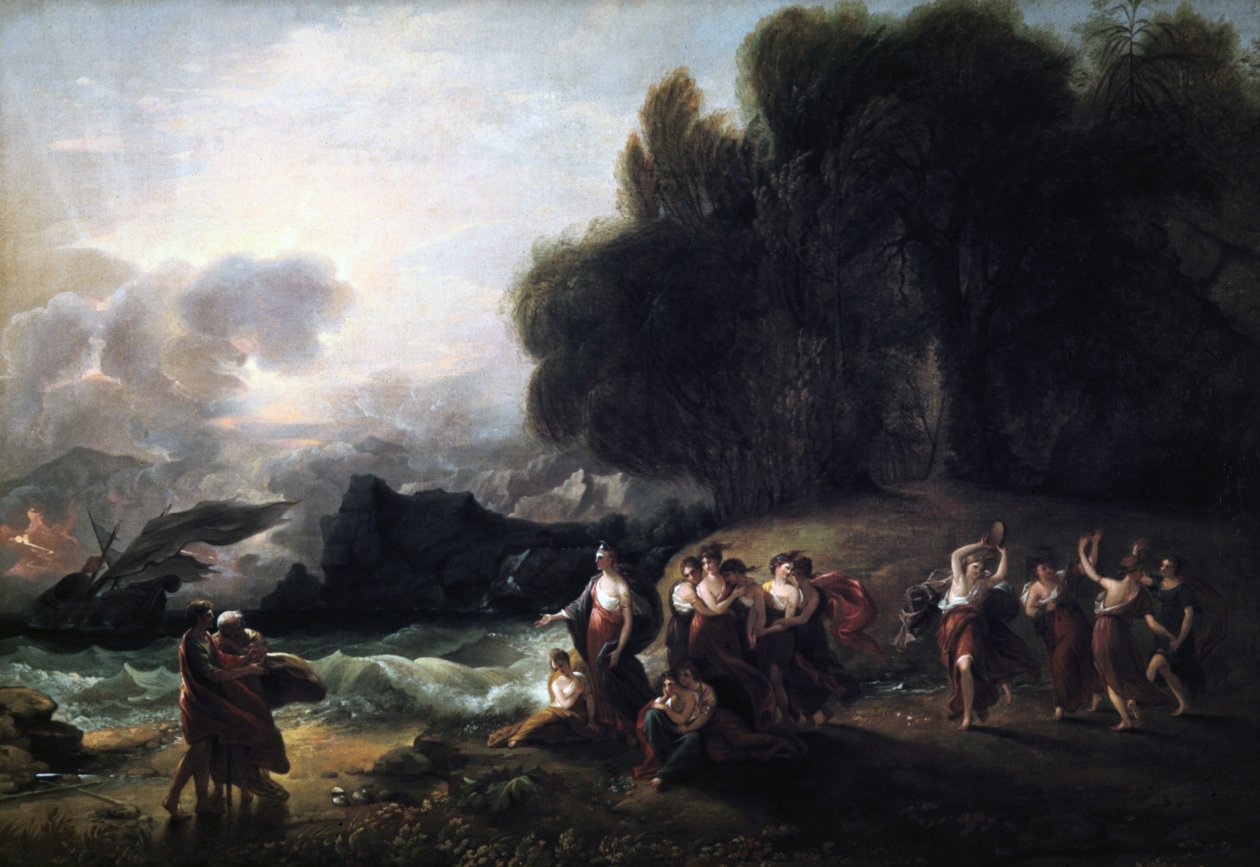 卡莱普索（Telemachus and Mentor）的招待会，1801年。 作者 本杰明·韦斯特