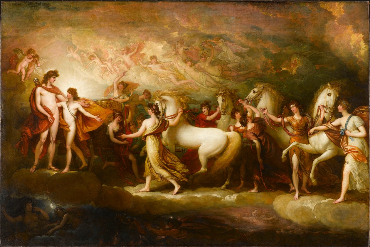辉腾要求阿波罗驾驶太阳战车，1804年。 作者 本杰明·韦斯特