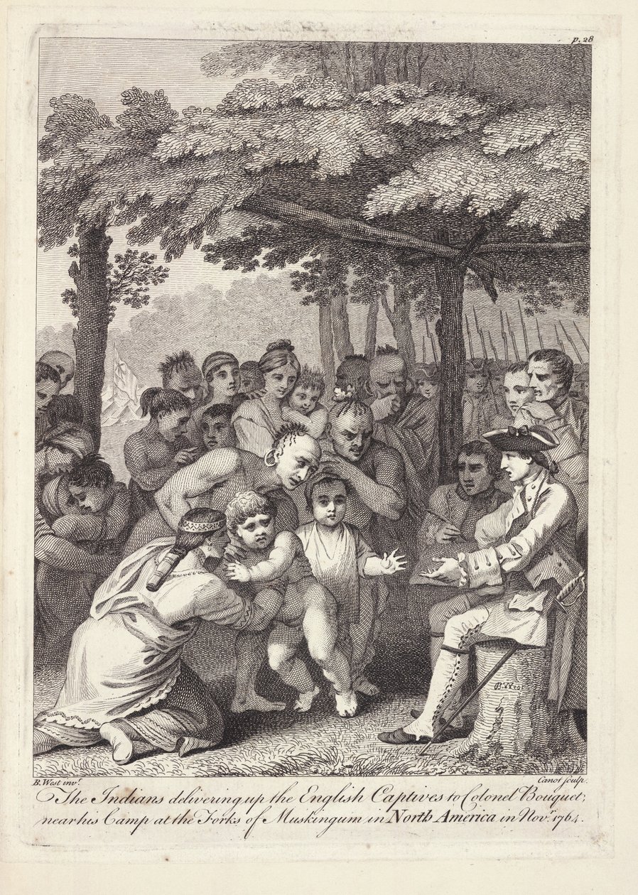 1764年11月，印第安人在北美Muskingham福克斯营地附近向Colonel Bouquet派遣英国俘虏 作者 本杰明·韦斯特
