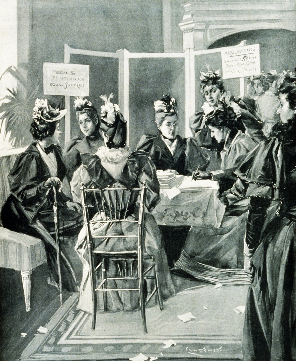 "Sign the Petition for Equal Suffrage" pub. 1894 (litho) 作者 本杰明·韦斯特·克莱恩丁斯特