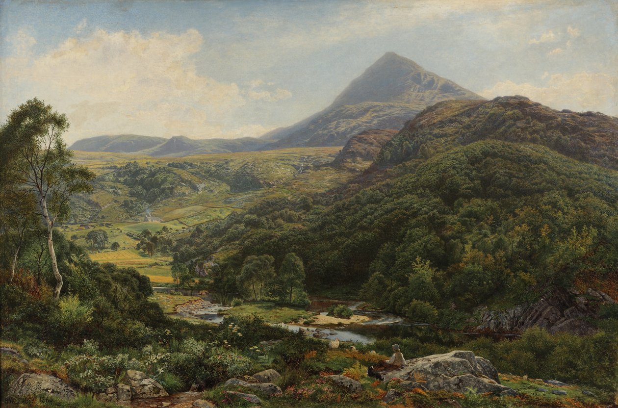 1860年威尔士山间的安静山谷 作者 本杰明·威廉姆斯（Benjamin Williams）领导人