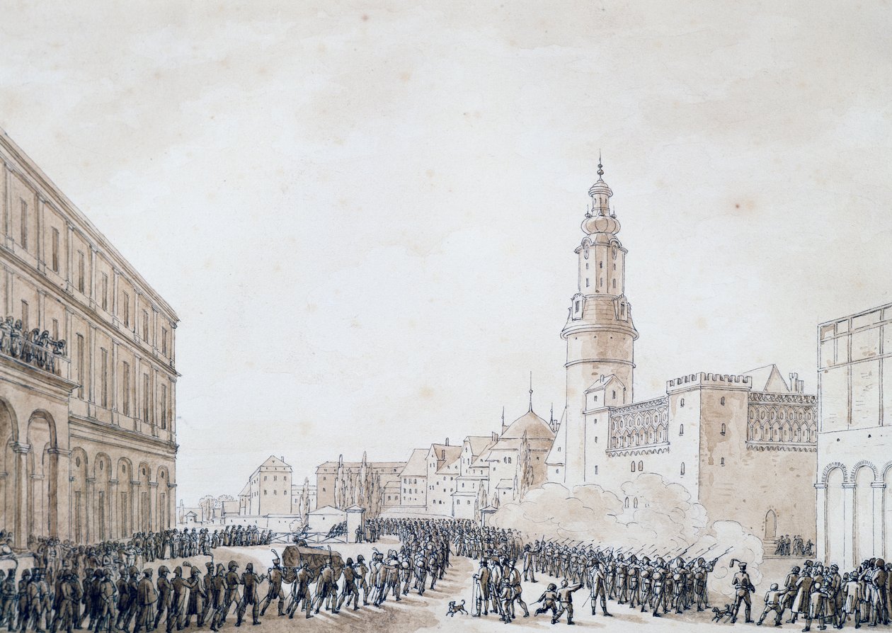 法国军官在魏玛的葬礼，1806年10月（图）。 作者 本杰明·兹克斯（Benjamin Zix）